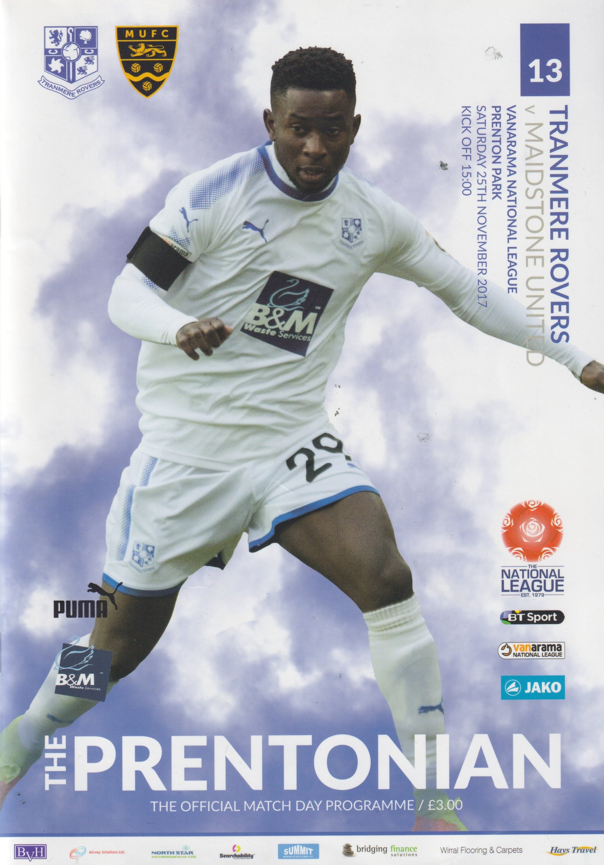 Tranmere Rovers v Maidstone United match programme